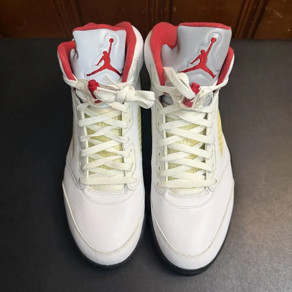 Air Jordan 5 Retro OG Fire Red Silver Tongue DA1911-102 Men’s Size 12 USED
